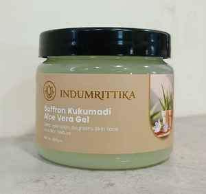 เจลว่านหางจระเข้ kumkumadi สีเหลืองระดับพรีเมียม indumrittika ให้ความชุ่มชื้นแก่ใบหน้าต่อต้านริ้วรอยในชั่วข้ามคืนไฮเดรชั่นทุกสภาพผิว - Product Image 2