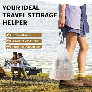 Large 15.7\" X 11.8\" Clear Travel Shoe Bags 20 Pack Waterproof Portable Drawstring for Sho Packing - Product Image 3