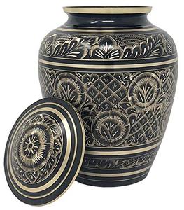 Majestic Brass Adult Cremation Memorial Urn Funeral <b>Ash</b> <b>Keepsake</b> Holder Featuring Secure Decorative Threaded Lid Design - Product Image 3