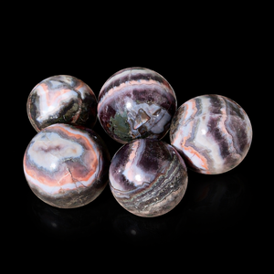 Piedras Sueltas de Ágata de Amatista Rara Grado AAA, Cristal Natural Curativo para Chakras, Esfera Rayada Pulida DIY, Venta al por Mayor a Granel - Product Image 1