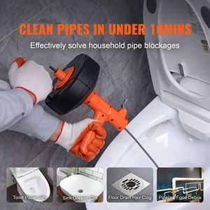 Sonda per la pulizia di scarichi da 25 piedi con alimentazione automatica e attacco per trapano, per la rimozione di intasamenti in cucina e bagno, detergente per scarichi di alta qualità - Product Image 1