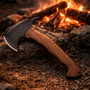 Tomahawks tactiques portables multifonctionnels en acier inoxydable avec manche en bois pour la coupe du bois et le feu, pour usage industriel extérieur et bricolage - Product Image 5