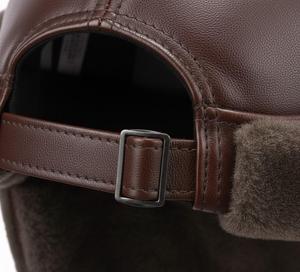 Luxury Genuine Leather <b>Winter</b> <b>Cap</b> <b>for</b> <b>Men</b> – Plush Ear Flap Outdoor Hat - Product Image 5