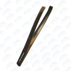 Beauty Instrument Sharp Slant Volume Tip Bulk Packaged Beauty Tool Slanted Eyebrow Tweezers with Private Label - Product Image 2