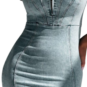 Pantalons en jean déchirés à col en U et robes en jean décontractées pour femmes, collection été 2026 – Prix de gros, best-sellers à prix abordable - Product Image 6