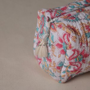 Wholesale Assorted Bags Hand Block Printed Quilted Cotton Cosmetic Bags (Set of 3) - Product Image 3