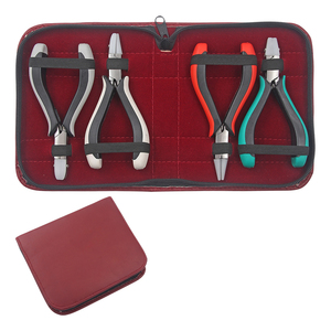 4 pieces Nylon Jaws <b>Pliers</b> Kit With Ergo Handle Size 120mm Chain, Flat, Round, Round/Flat Nose <b>Plier</b> Jewelry Making <b>Pliers</b> Kit - Product Image 1