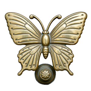 Aldaba de puerta de mariposa de latón New look - Product Image 1