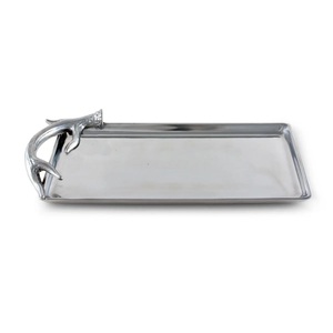 ถาดใส่กุญแจโลหะหล่อแบบกระท่อม ดีไซน์ลายเงิน พร้อมหูจับรูปเขากวาง - Product Image 4