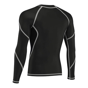 Camiseta Deportiva de Manga Larga para Hombre, Protección Solar UPF50+, Secado Rápido, Compresión, Cuello Redondo, Poliéster y Spandex, Color Negro - Product Image 2