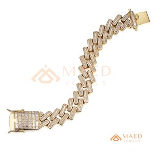 Pulsera de eslabones tipo baguette de oro con moissanita, cadena fina, joyería de moda para uso diario, estilo regalo, para compradores de Miami y Chicago - Product Image 6