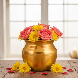 Lota Kalash en laiton pour Puja, pot à eau traditionnel, Kalash religieux pour Pooja, récipient décoratif en laiton pour temple hindou, salle de prière, maison - Product Image 5
