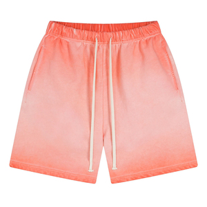 Pantalones Cortos Deportivos de Algodón 100% con Lavado Ácido, Diseño Personalizado, para Hombre y Mujer, para Gimnasio, Entrenamiento, Ropa Urbana, con Cierre de Cordón, Venta al Por Mayor - Product Image 3