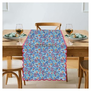Handmade Cotton Bohemian Woven Printed Floral Pattern 13x72 Inches Multicolor Eco-Friendly Durable Reusable <b>Table</b> <b>Runner</b> - Product Image 1