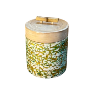 Tarro de bambú lacado con cáscara de huevo hecho a mano con tapa, caja redonda de mosaico de conchas para almacenamiento de dulces, para decoración del hogar, venta al por mayor. - Product Image 2