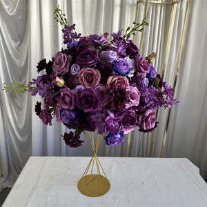Horti Club - Bola de Flores de Seda de Lujo, Color Morado Oscuro, de Alta Calidad Profesional, 60 cm de Diámetro, para Decoración de Mesa de Boda y Hogar - Product Image 1