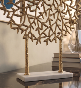 Metal Tree Sculpture High Quality Gold Color Finishing Antique Tree Sculpture Decorative Aluminium <b>Object</b> for Home Decor - Product Image 4