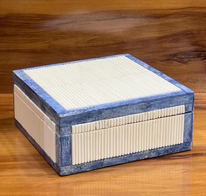 Square Shaped Bone Inlay Jewelry Box <b>Hinged</b> Lid Handcrafted Eco-Friendly Love Decorative Organizer for Rings <b>Earrings</b> Keepsakes - Product Image 3