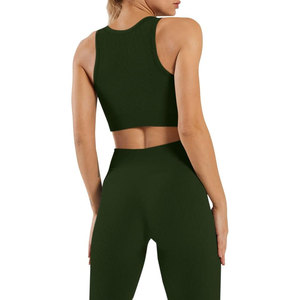 OEM Customized Solid Color Sports Bra Yoga set Piece Set High Waist Gym Leggings for Women for fitnesswear workout apparel - Product Image 2