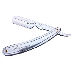 Navaja de Afeitar Recta de Acero Inoxidable de Alta Calidad, Navaja de Afeitar Manual Clásica de Acero Inoxidable de Una Sola Hoja para Barbería - Product Image 1