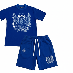 Nouvelle Collection 2026 – Ensemble Sportif Décontracté Homme Été : T-shirt Uni et Short (2 Pièces) 100% Coton Séchage Rapide avec Broderie Logo Personnalisée - Product Image 2