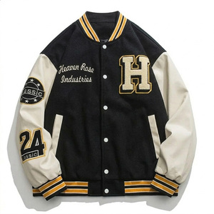 Blouson universitaire brodé de haute qualité pour homme, respirant, style Letterman, avec boutons-pression, streetwear, vente en gros, OEM 2026 - Product Image 2