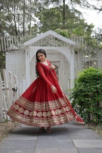 Faux Georgette Modern Readymade Anarkali <b>Suit</b> with Embroidery & Sequence Work for <b>Wedding</b> Prom & Diwali - Product Image 5