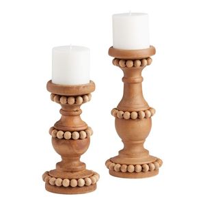 Antique Wooden Candle <b>Holder</b> Accent For Traditional Living Room Decoration Elegant Decorative Tabletop Arrangement Styling - Product Image 2