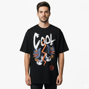 เสื้อยืดโอเวอร์ไซส์แขนสั้นผ้าฝ้าย 100% หนานุ่ม สไตล์วินเทจ ล้างสีดำแบบแอซิดวอช พิมพ์ลายกราฟิกด้วยเทคนิคซับลิเมชั่น สำหรับผู้ชาย - Product Image 5