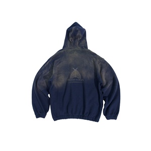 Venta al por mayor de calidad llano en blanco peso pesado hombres Hoody de gran tamaño logotipo personalizado Sun Faded Pullover algodón mezclado ácido lavado sudaderas con capucha - Product Image 5