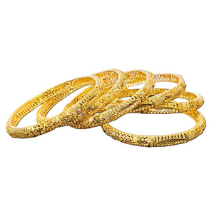 4pcs đáng yêu Bangles Set Dubai 24kt mạ Vàng 4grm kiểu dáng đẹp thiết kế ensemble de 4 adorables Vòng đeo tay mảng hoặc 24 carat - Product Image 6