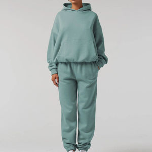 Custom Womens Tracksuit Embroidered Cotton Athletic Set Supplier - Product Image 1