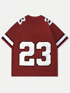 Camiseta de Fútbol Personalizada de Malla Roja con Cuello en V 23, Camiseta Deportiva para Mujer, Ropa Urbana, Proveedor Mayorista OEM de EE. UU. - Product Image 2