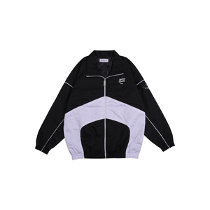 <b>Men's</b> Color Blocking Woven <b>Racer</b> <b>Jacket</b> Zipper Closure Stand Collar Sporty Style Breathable Polyester Spring Wear - Product Image 1