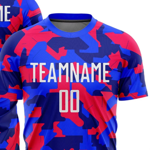เสื้อฟุตบอลแบบซับลิเมชั่นสั่งทำพิเศษ คอกลม แขนสั้น ผ้าโพลีเอสเตอร์ซับเหงื่อ ลายพราง เหมาะสำหรับทุกฤดูกาล - Product Image 3