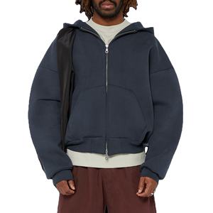 Drop shoulder Hombres Cremallera Sudaderas con capucha Bajo MOQ OEM Sudadera con capucha personalizada Suministro directo de fábrica Hombres Sudaderas con cremallera de alta calidad - Product Image 1