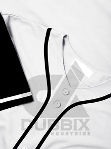 Camiseta de Béisbol Blanca Personalizada 2025 con Mangas Azules, Ribete y Diseño Abotonado, Nombre y Número Personalizados, Uniforme de Equipo Estilo Profesional - Venta al Por Mayor - Product Image 5