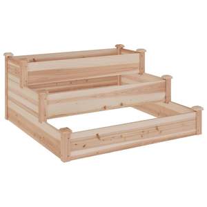 Jardinière surélevée en bois de sapin massif naturel 47,2x47,2x22,0 po pour pots de fleurs et jardinières - Product Image 2
