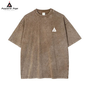 เสื้อยืดแฟชั่นสีพื้นทรงปกติสำหรับผู้ชาย สไตล์ลำลอง ล้างสีแบบแอซิดวอช เหมาะสำหรับใส่ในฤดูร้อน ผลิตจากผ้าฝ้าย 100% ระบายอากาศได้ดี ผลิตในประเทศปากีสถาน - Product Image 1