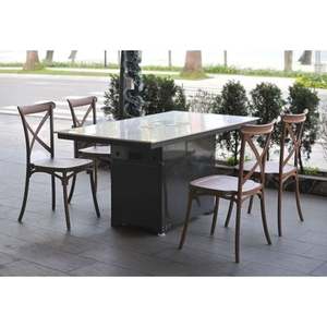 Silla de Jardín de Plástico para Exteriores, Color Beige Oscuro, Estilo Moderno con Respaldo en X, Impermeable, Duradera, Ecológica y Ligera - Product Image 2