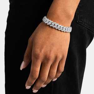 Pulsera Iced Out Cuban Link de Plata de Ley 925 con Diamantes de Moissanita, Joyería de Lujo Hip Hop para Unisex, Pulsera de Moda Bling - Product Image 4