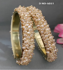 Bracelets en perles Golden LCT plaqués or 18 carats en acier inoxydable, style traditionnel pour mariage, SKU-6061 - Product Image 4