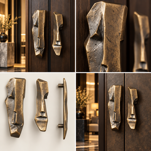 Tirador de Puerta Texturizado Hecho a Mano con Acabado Bronce Antiguo, Manija Larga y Robusta para Gabinetes, Herraje Decorativo para Muebles de Interiores de Lujo - Product Image 6