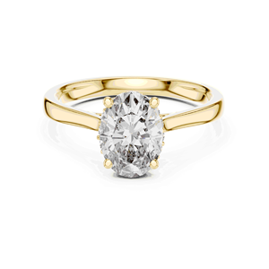 Anillo con halo oculto de diamante cultivado en laboratorio de corte radiante de 1.50 quilates totales, oro macizo de 10K, 14K, 18K, color EF, 0.13 quilates totales, engaste pavé, artículo de regalo nupcial - Product Image 1