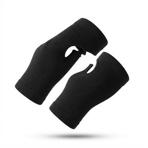 Unisex Black Fingerless Gloves Stretch Knit <b>Wrist</b> <b>Warmers</b> Outdoor Cycling Fitness Training Gloves for Men Women Sports Daily Use - Product Image 2