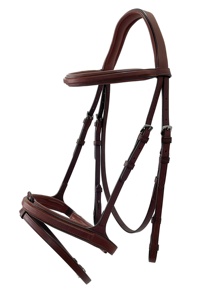 Brida de cuero negro para caballo con frontal de cristal y correa de nariz de charol, diseño adornado de alta calidad. - Product Image 2