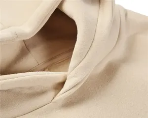 Sweat à capuche streetwear personnalisé pour homme, OEM, haute qualité, molleton uni, sans cordon, coupe oversize - Product Image 6