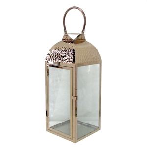 Portavelas Metálico Dorado Rosa de Alta Calidad con Parte Superior Martillada para Hogar, Jardín y Decoración, Venta al Por Mayor - Product Image 2