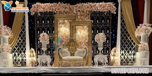 Pilar de desarrollo tradicional para escenario de boda, conjunto de decoración de escenario de boda tradicional de Tamilian - Product Image 5