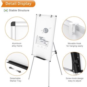 Lavagna Portatile Cancellabile a Secco 36 X 24 Pollici con Supporto Regolabile in Altezza per Scuola, Ufficio e Casa - Product Image 3